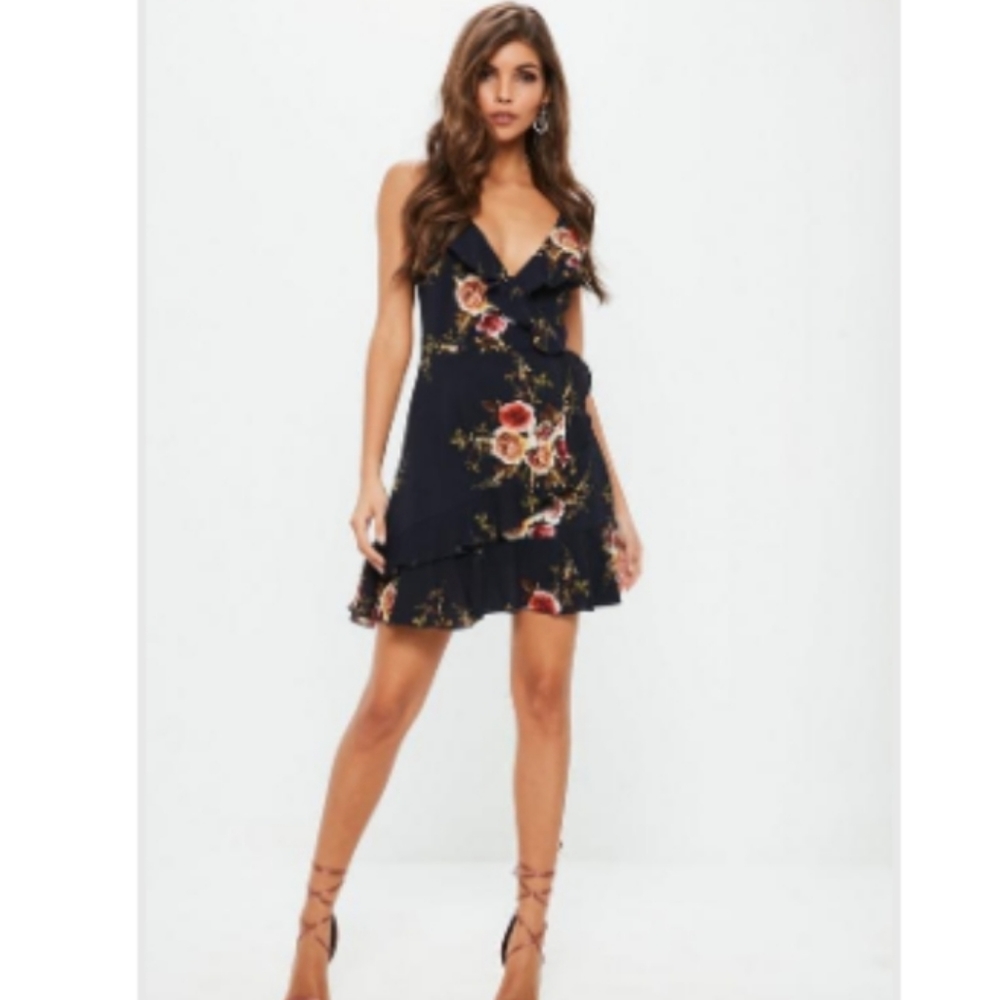 Navy floral dress